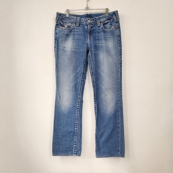 True Religion Billy Low Rise Straight Light Wash Denim Y2K 00s Made in USA Sz 32 - Picture 2 of 16